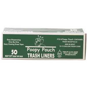 POOPY POUCH PP-13GAL-BAGS 13 Gal. Trash Bags for Pet Waste Station Receptacles - pack of 50
