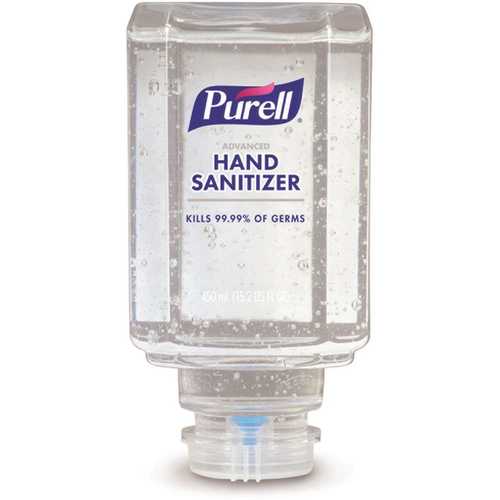 ES1 450ml Fragrance Free Advanced Gel Hand Sanitizer - pack of 6