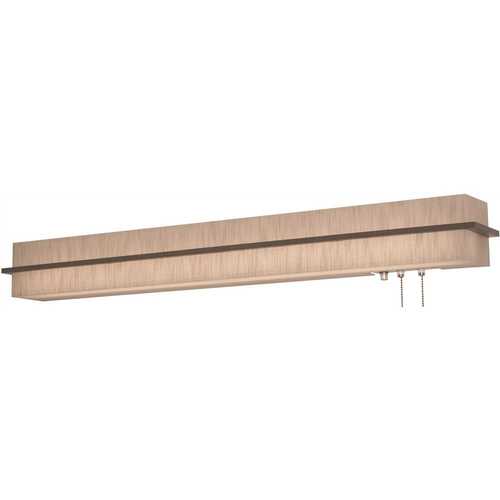 Apex 4 ft. 64-Watt Equivalent Integrated LED Weathered Grey/Jute Overbed Fixture