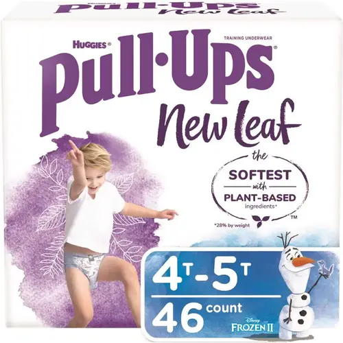 HUGGIES 53246 Pull-Ups New Leaf Boys' Potty Training Pants, 4T-5T Multi-Colored - pack of 46