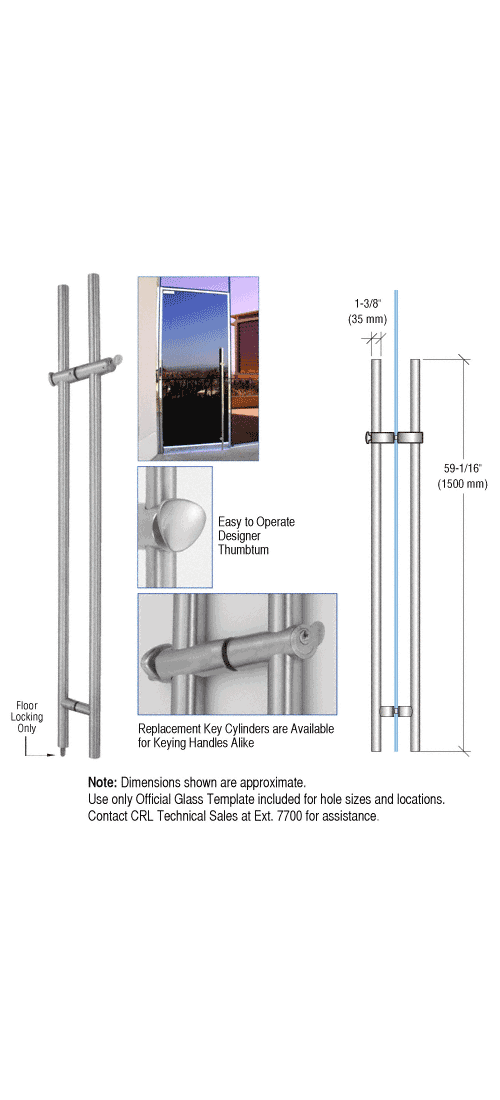 Crl Llp059bs Brushed Stainless 59 Locking Ladder Pull