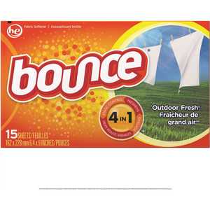 BOUNCE 003700095860 Outdoor Fresh Scent Dryer Sheets - pack of 15
