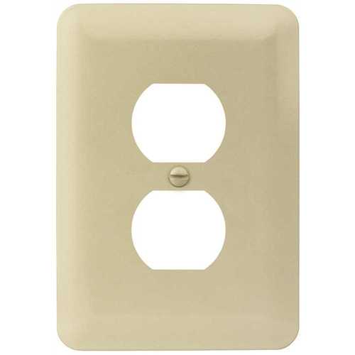 Ivory Smooth 1-Gang Duplex Maxi Metal Wall Plate