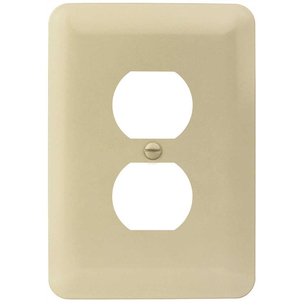 Titan3 Technology TPMSMI-D Ivory Smooth 1-Gang Duplex Maxi Metal Wall Plate