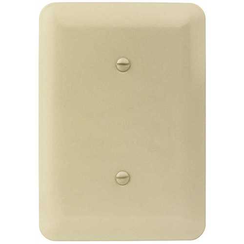 Ivory Smooth 1-Gang Blank Maxi Metal Wall Plate