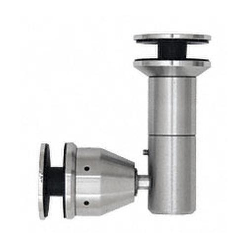Brushed Stainless 90 Degree Swivel Glass-to-Glass Fitting for 1/2" Glass