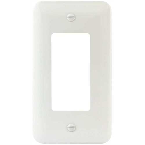 White Smooth 1-Gang Rocker Princess Metal Wall Plate