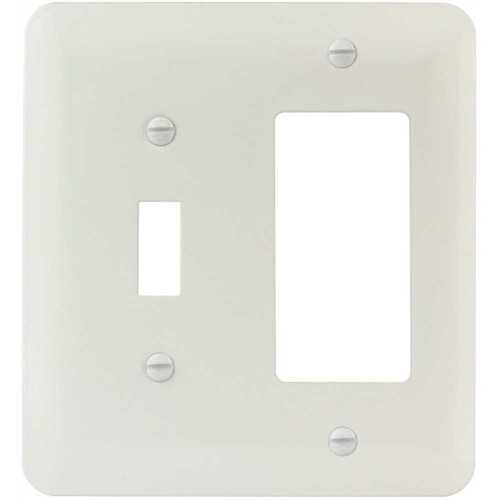 Titan3 Technology TPMSPW-TR-XCP10 White Smooth 2-Gang Toggle/Rocker Princess Metal Wall Plate - pack of 10