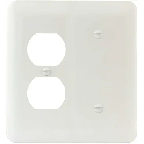 White Smooth 2-Gang Duplex/Blank Princess Metal Wall Plate