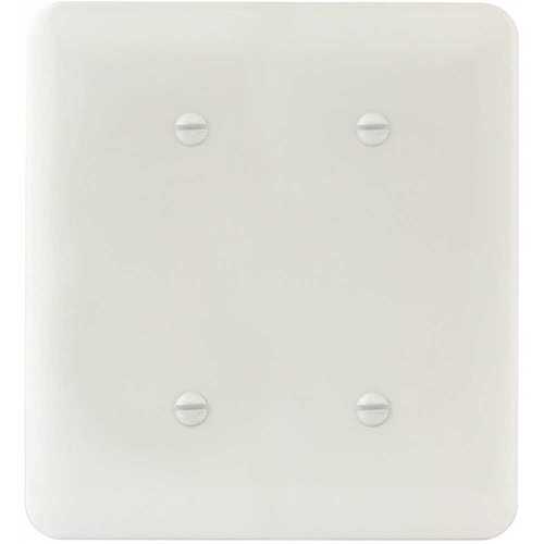 White Smooth 2-Gang Blank/Blank Princess Metal Wall Plate - pack of 10