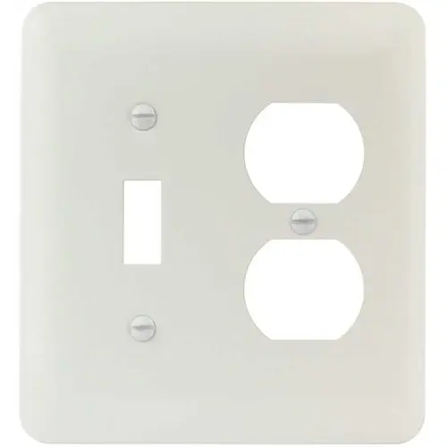 White Smooth 2-Gang Toggle/Duplex Princess Metal Wall Plate