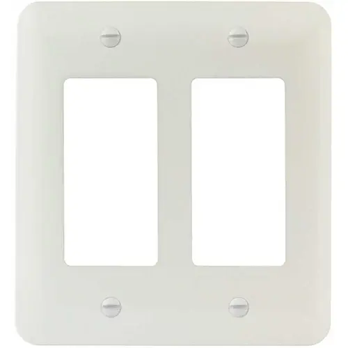 White Smooth 2-Gang Rocker Princess Metal Wall Plate - pack of 10