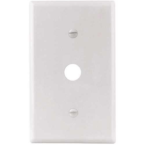 Titan3 Technology TPMSSW-C White Smooth 1-Gang Coaxial Standard Metal Wall Plate