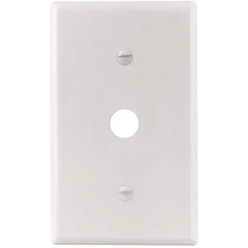 White Smooth 1-Gang Coaxial Standard Metal Wall Plate - pack of 25