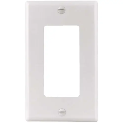 White Smooth 1-Gang Rocker Standard Metal Wall Plate