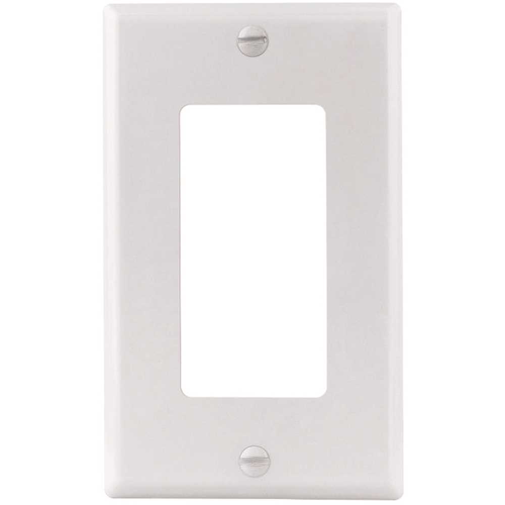 Titan3 Technology TPMSSW-R White Smooth 1-Gang Rocker Standard Metal Wall Plate