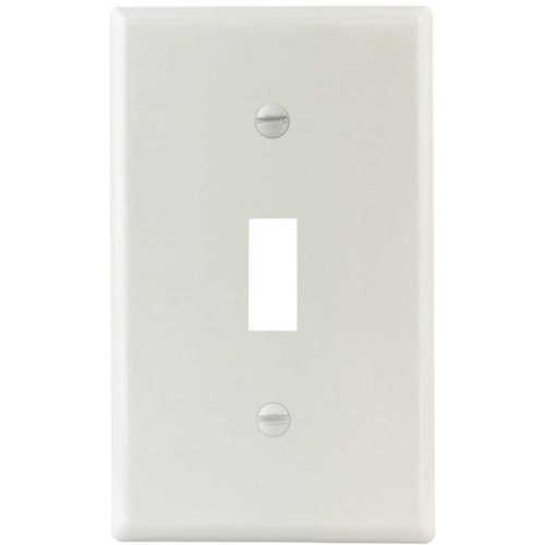 Titan3 Technology TPMSSW-T White Smooth 1-Gang Toggle Standard Metal Wall Plate