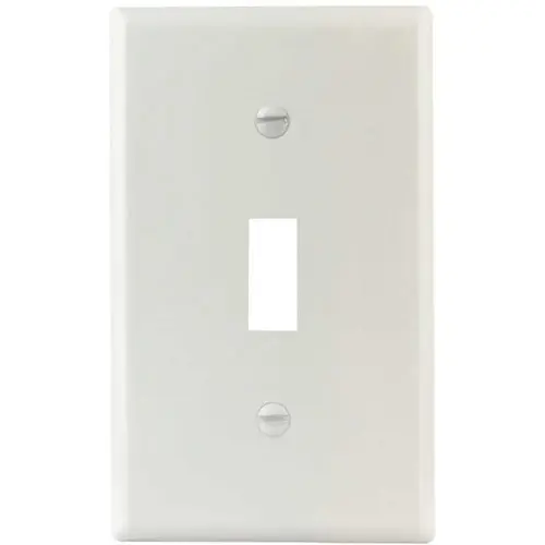 White Smooth 1-Gang Toggle Standard Metal Wall Plate - pack of 25