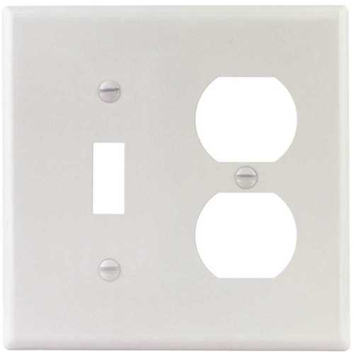 Titan3 Technology TPMSSW-TD White Smooth 2-Gang Toggle/Duplex Standard Metal Wall Plate