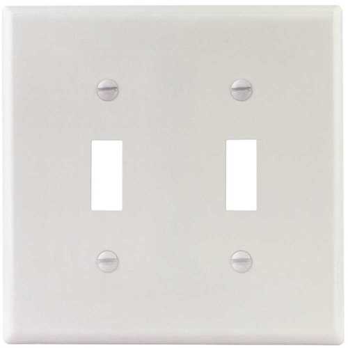 Titan3 Technology TPMSSW-TT White Smooth 2-Gang Toggle Standard Metal Wall Plate