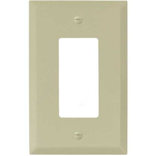 Ivory Textured 1-Gang Rocker Jumbo Metal Wall Plate - pack of 20