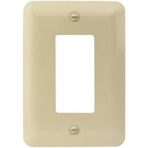 Ivory Smooth 1-Gang Rocker Maxi Metal Wall Plate