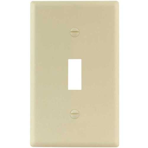 Ivory Smooth 1-Gang Toggle Standard Metal Wall Plate