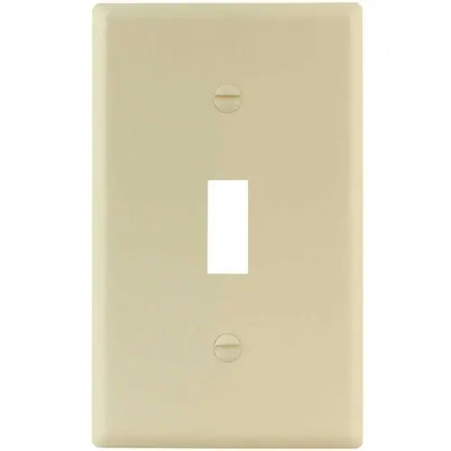 Ivory Smooth 1-Gang Toggle Standard Metal Wall Plate - pack of 25