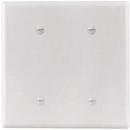 Titan3 Technology TPMSSW-BB-XCP10 White Smooth 2-Gang Blank Standard Metal Wall Plate - pack of 10