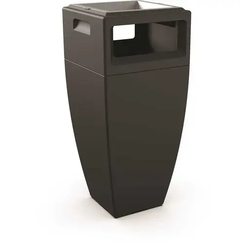 Kobi Waste Bin w/Ash Tray 24 gal. Black Commercial Trash Can