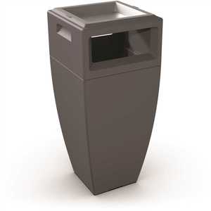 Mayne 8842-GRG Kobi Waste Bin w/Ash Tray 24 gal. Graphite Grey Commercial Trash Can