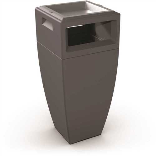 Kobi Waste Bin w/Ash Tray 24 gal. Graphite Grey Commercial Trash Can