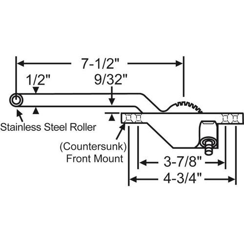 TRUTH'S RH OPERATOR 7 1/2" ARM SST ROLLER CHESTNUT BRONZE