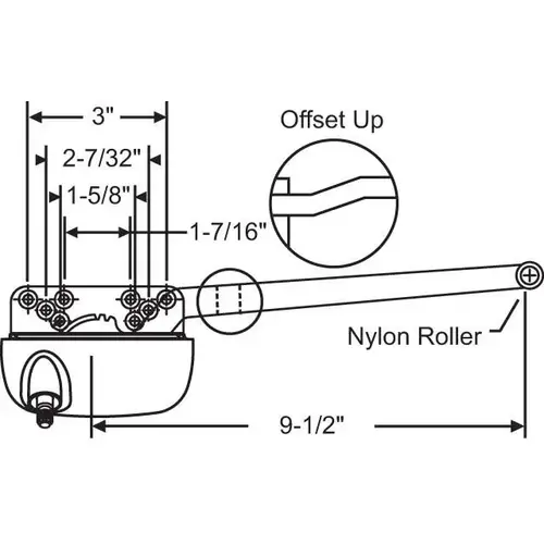 Truth RH Single Arm Operator 9.5 Arm Ellipse Housing, White