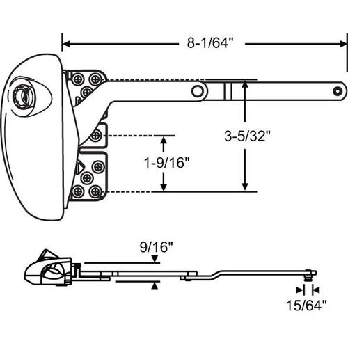 LH PRO OPERATOR W/SPLIT ARM ALMOND