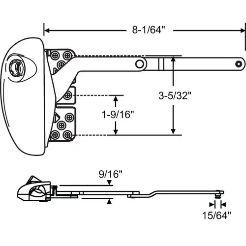 LH PRO OPERATOR W/SPLIT ARM DARK BROWN