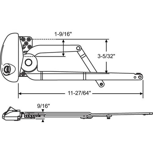 LH PRO-DRIVE DUAL ARM OPERATOR DARK BROWN