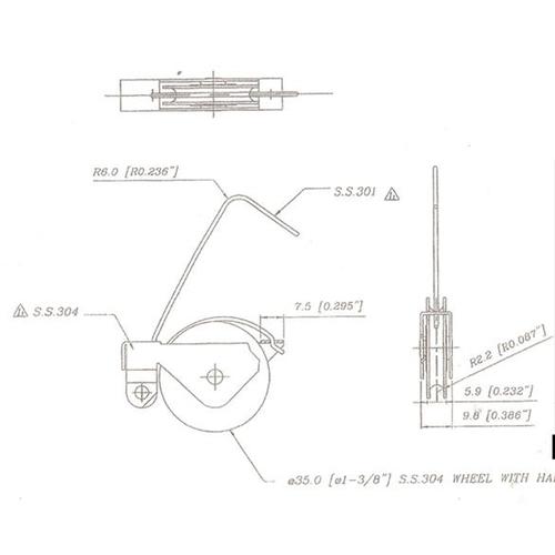 Patio Screen Door Roller Assy. 1-3/8 SS Wheel