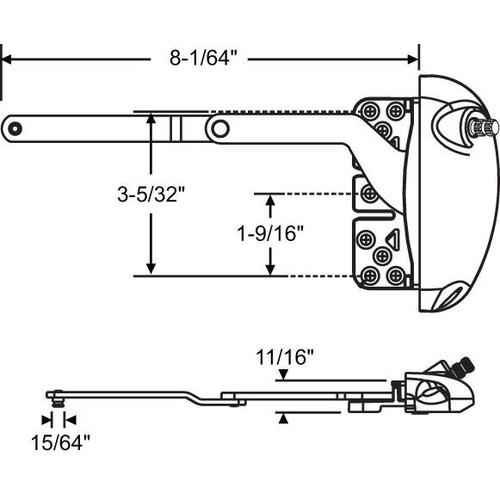 Split Arm Casement Operator G2 WHITE