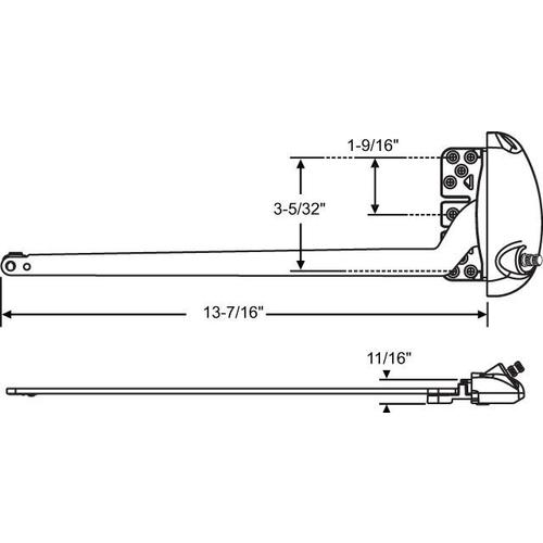 X-Drive CRS RH 13.5in Operator Single Arm N G2 White