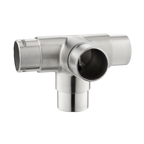 Lavi 49-735/424 Stainless Steel Flush "X" Elbow Component for 1 Railing .080" 1.67" 316-Grade Satin Stainless Steel