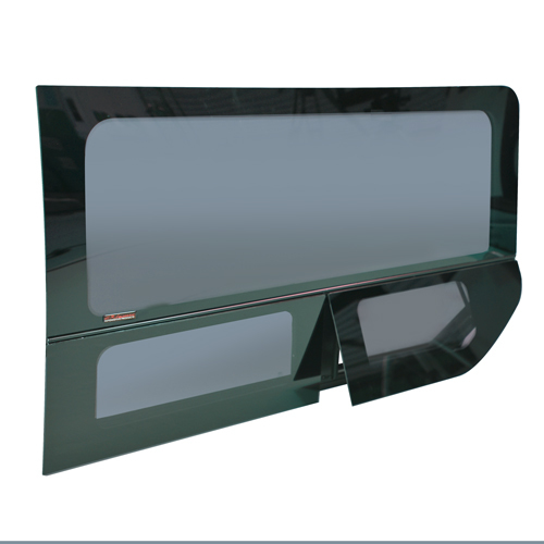 2015+ OEM Design 'All-Glass' Look Ford Transit Driver's Side Rear Quarter Window for 148" Extended Length Body Medium and High Top Vans