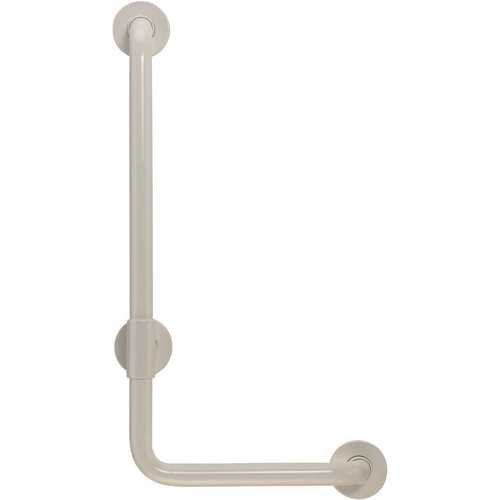 Ponte Giulio USA G25JBR20W1 18 in. x 36 in. Contractor Antimicrobial Vinyl Coated L-Shape Grab Bar in White