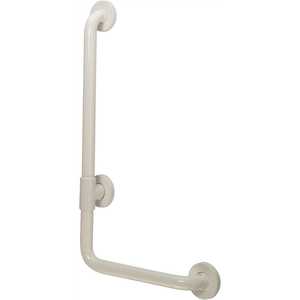 Ponte Giulio USA G25JBL20W1 18 in. Contractor Antimicrobial Vinyl Coated L-Shape Grab Bar Right Orientation in White