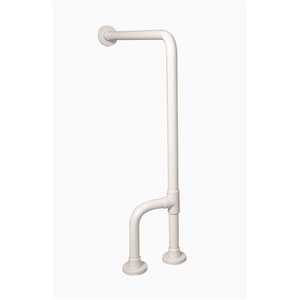 Ponte Giulio USA G25JCS38W1 90-Degree Angle Floor To Wall Antimicrobial Grab Bar With Reversible Outrigger in White
