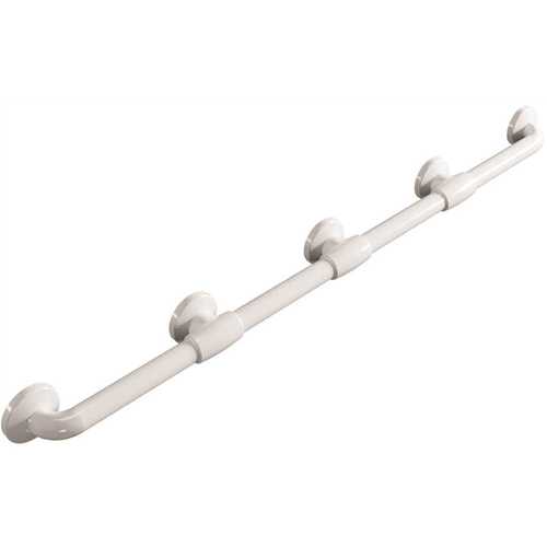 Ponte Giulio USA G02JAS16W1 42 in. Antimicrobial Vinyl Coated Grab Bar with Three Reinforced Flanges in White