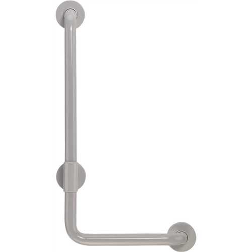 Ponte Giulio USA G25JBL20D2 36 in. Contractor Antimicrobial Vinyl Coated L-Shape Grab Bar in Light Gray