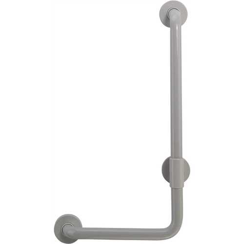 Ponte Giulio USA G25JBR20D2 36 in. Contractor Antimicrobial Vinyl Coated L-Shape Grab Bar in Light Gray