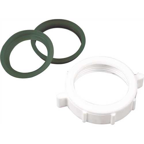 1-1/4 in. Sink Drain Pipe Plastic Slip-Joint Nut with Rubber Reducing Washers