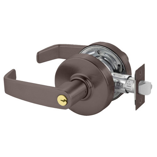 Storeroom Cylindrical Lock Grade 2 with L Lever and L Rose and ASA Strike Dark Bronze Finish